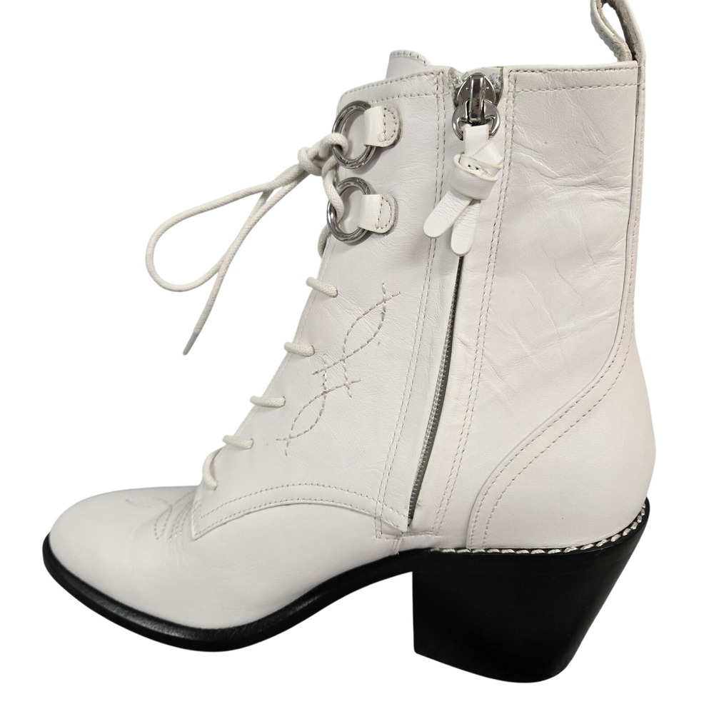 Lace-up Leather Ankle Boots Diane Von Furstenberg DVF Womens Dakota Size 6M NWOB - Picture 2 of 10